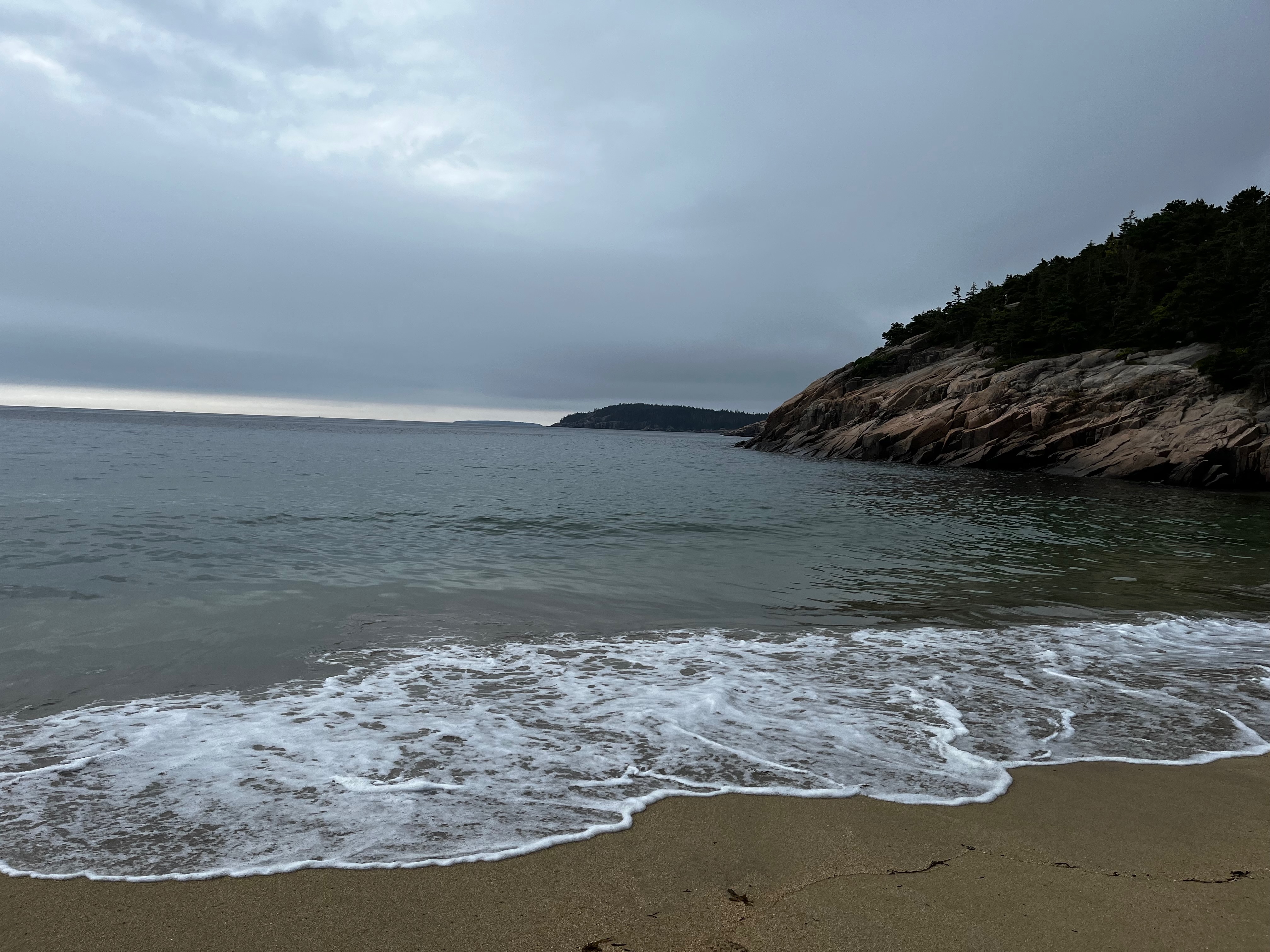 Sandy beach in Acadia National Park. 