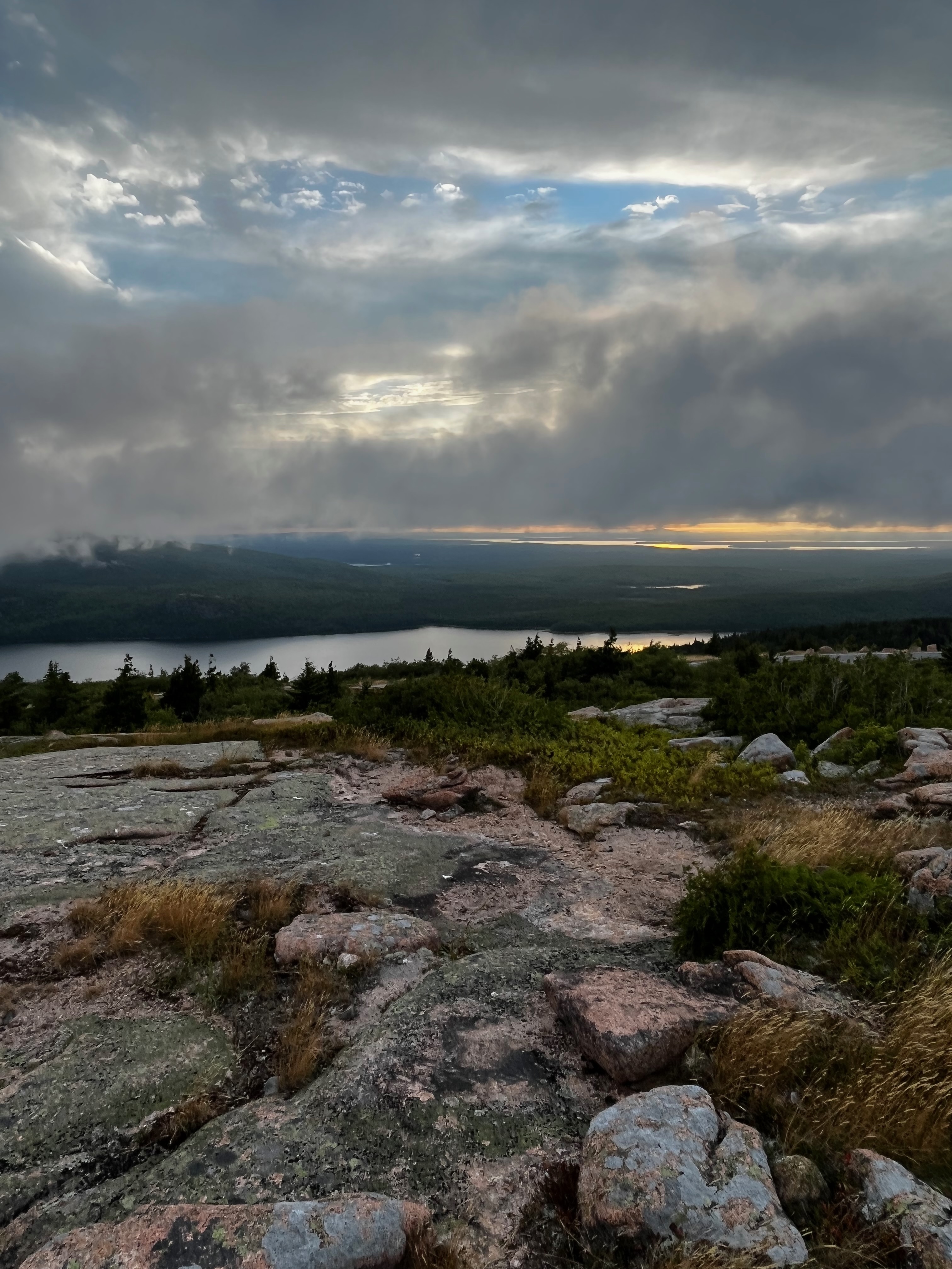 View from the top of Cadillac mountain, the highest peak in Acadia National Park.