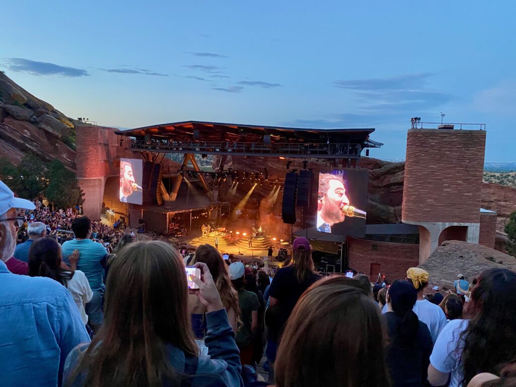 Red Rocks Amphitheater before the start of a concert. 